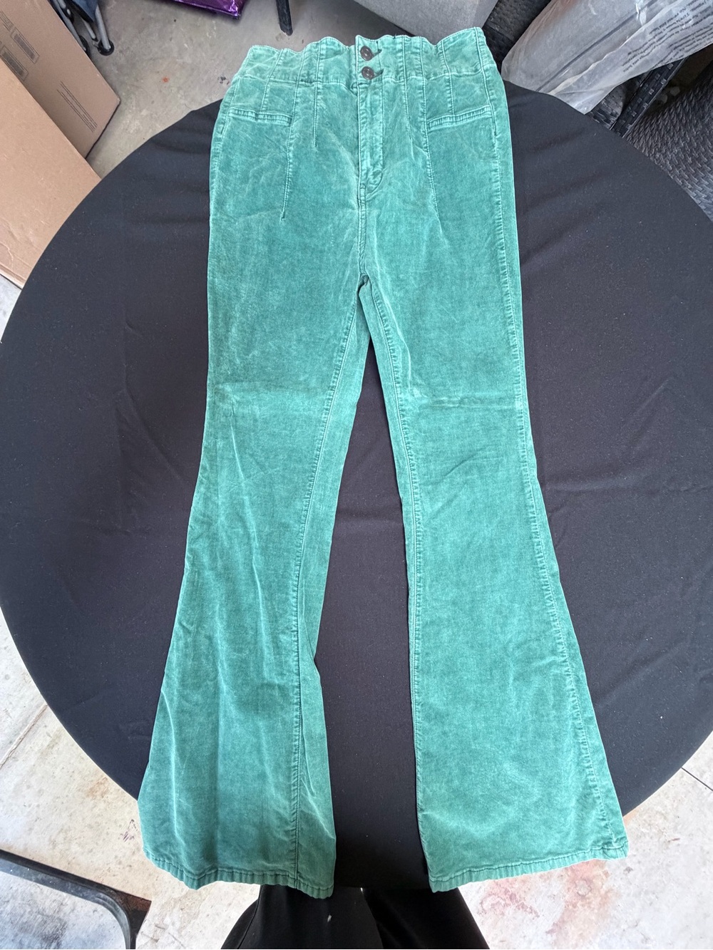 Free People We The Free Jayde Green Corduroy Flare Pants 29